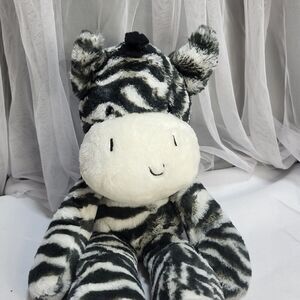 Gund Zola Zebra Take Along Buddy 13in Black and White Plush Stuffed Lovey 2014